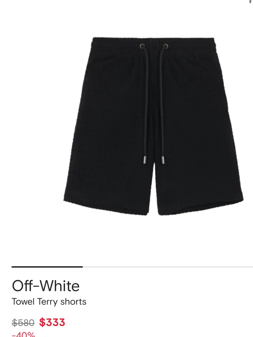 Off-White Black Textured Logo Shorts with Tag - Picture 3 of 3